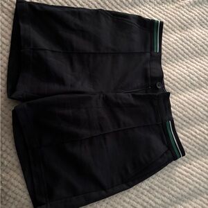 Zara Black Shorts with Green Trim Waistband